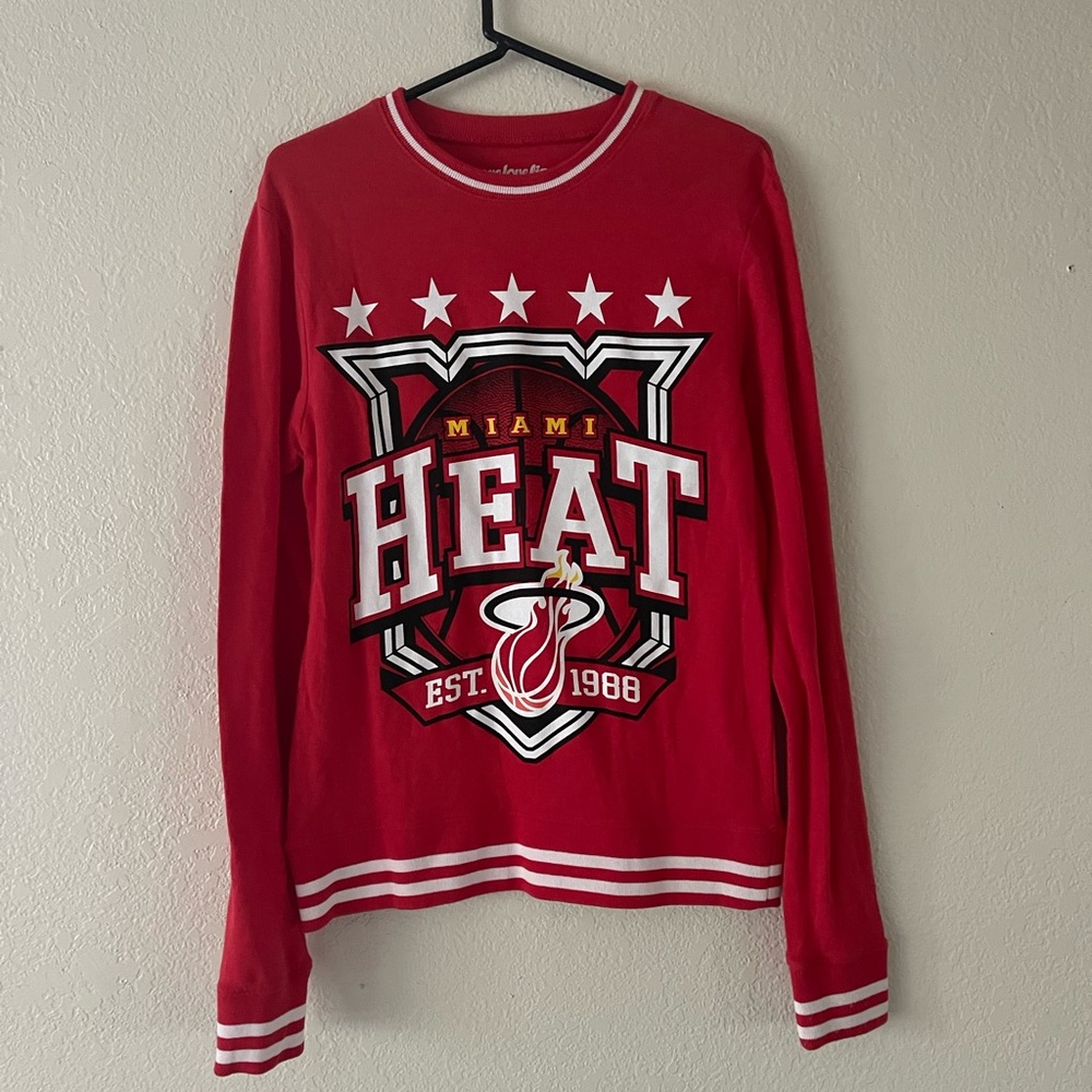 Miami Heat WeLoveFine hardwood Classics sweatshirt size S Cotton Unisex
